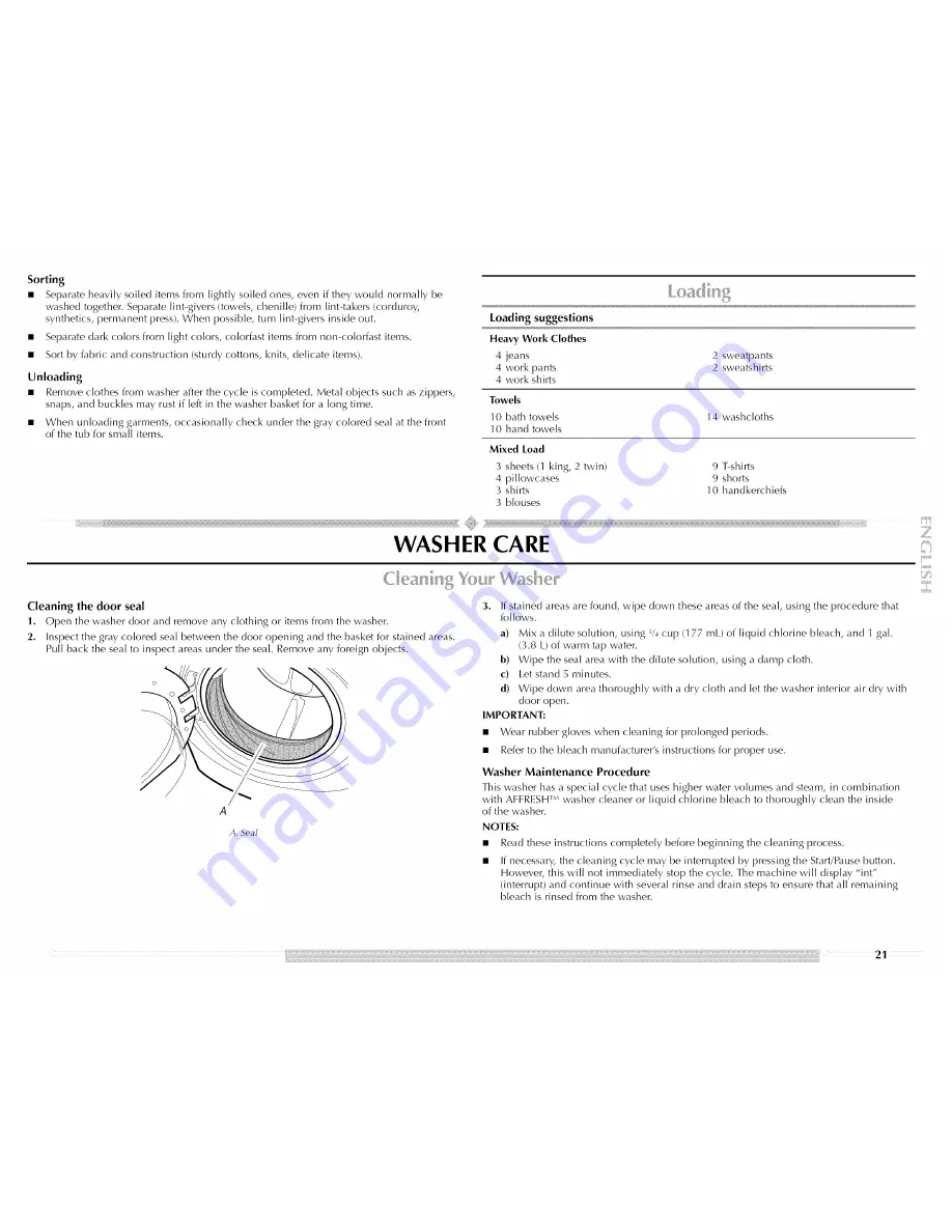 Maytag MHWE900VJ - Performance 4.4 cu. Ft. Front Load Washer Скачать руководство пользователя страница 21