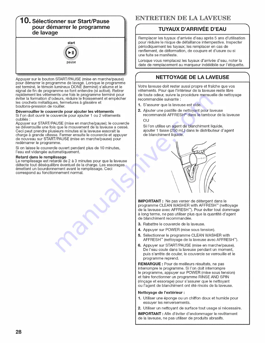 Maytag MVWB755YL0 Use And Care Manual Download Page 28