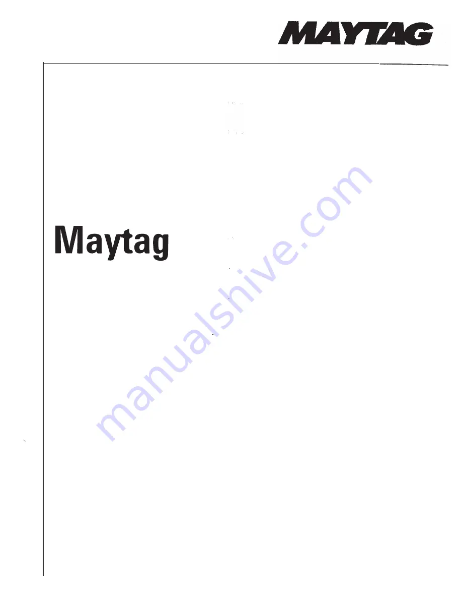 Maytag MVWB835DW Service Manual Download Page 1