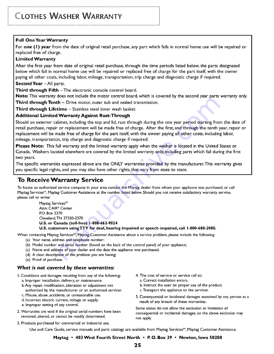 Maytag NEPTUNE FAV9800AWQ Use & Care Manual Download Page 26