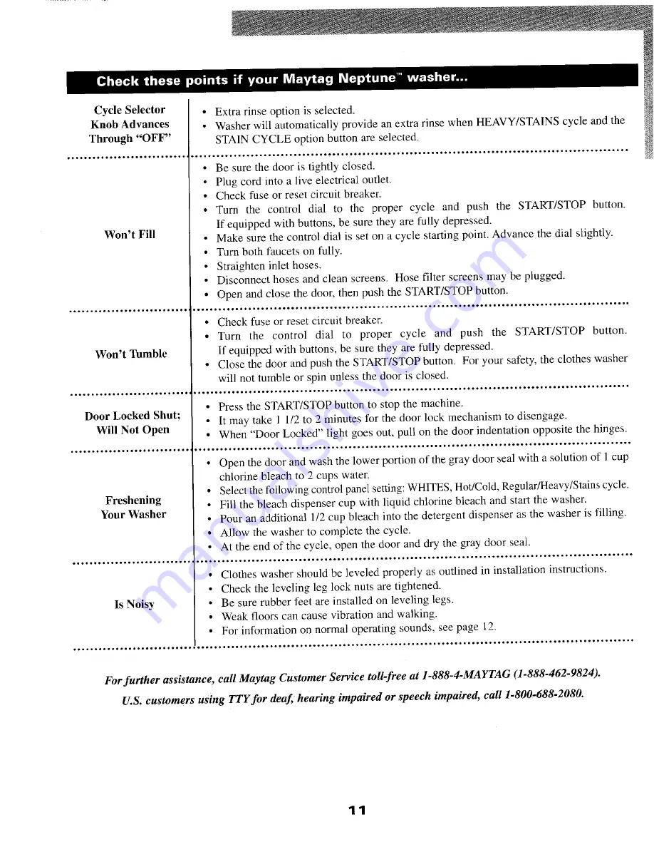 Maytag NEPTUNE MAH550 User Manual Download Page 14