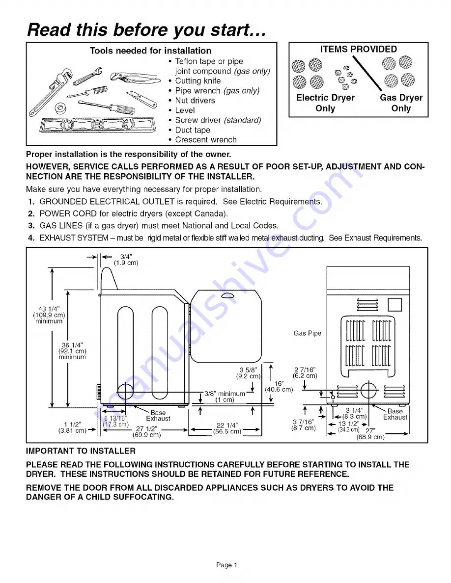 Maytag Neptune MDE5500AYQ Installation Instructions Manual Download Page 2