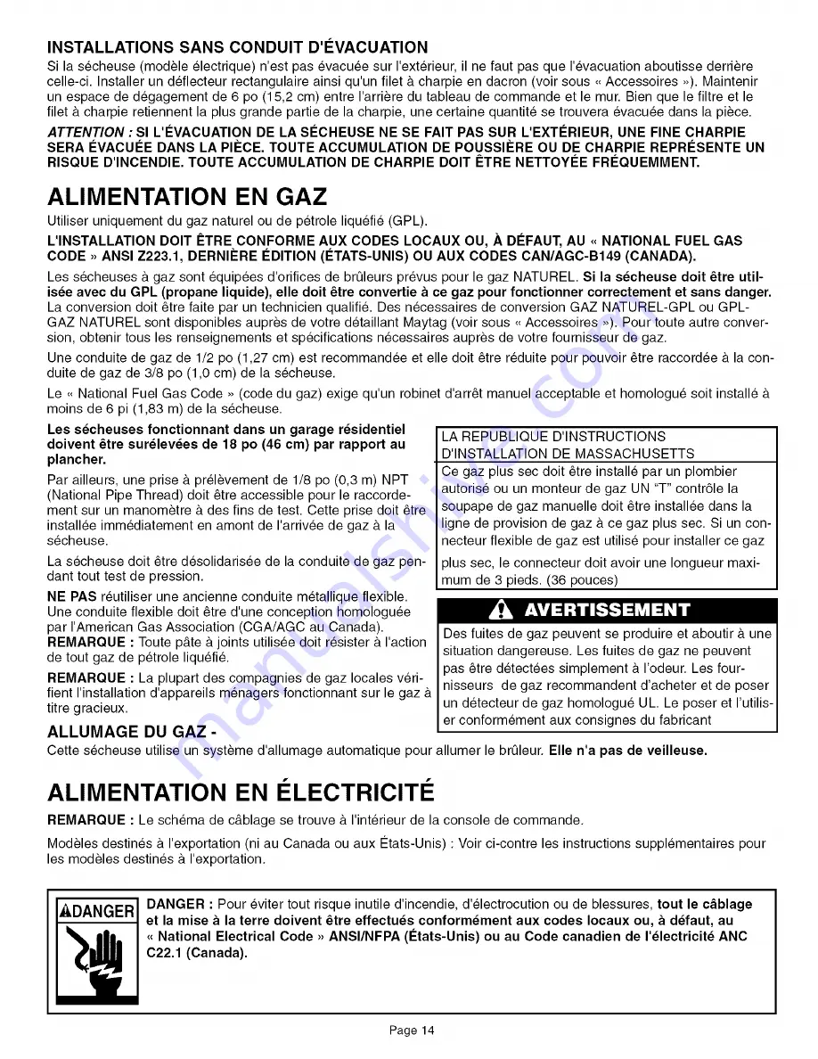 Maytag Neptune MDE5500AYQ Installation Instructions Manual Download Page 15