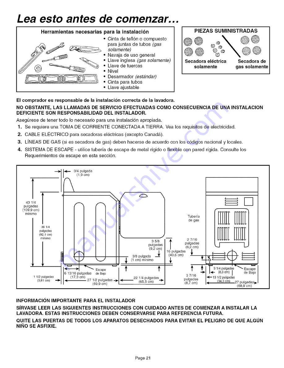 Maytag Neptune MDE5500AYQ Installation Instructions Manual Download Page 22