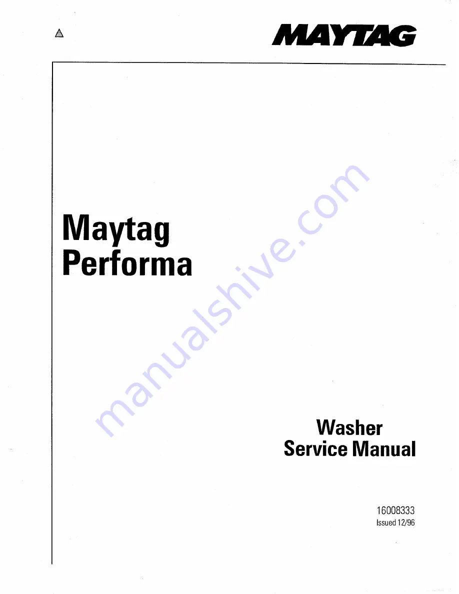 Maytag PAV1000AW Service Manual Download Page 1