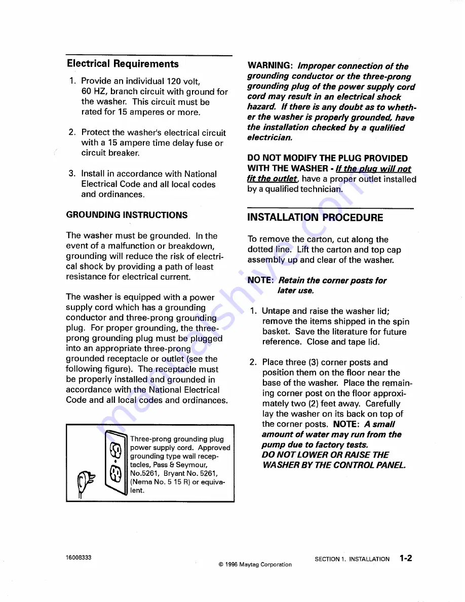 Maytag PAV1000AW Service Manual Download Page 14