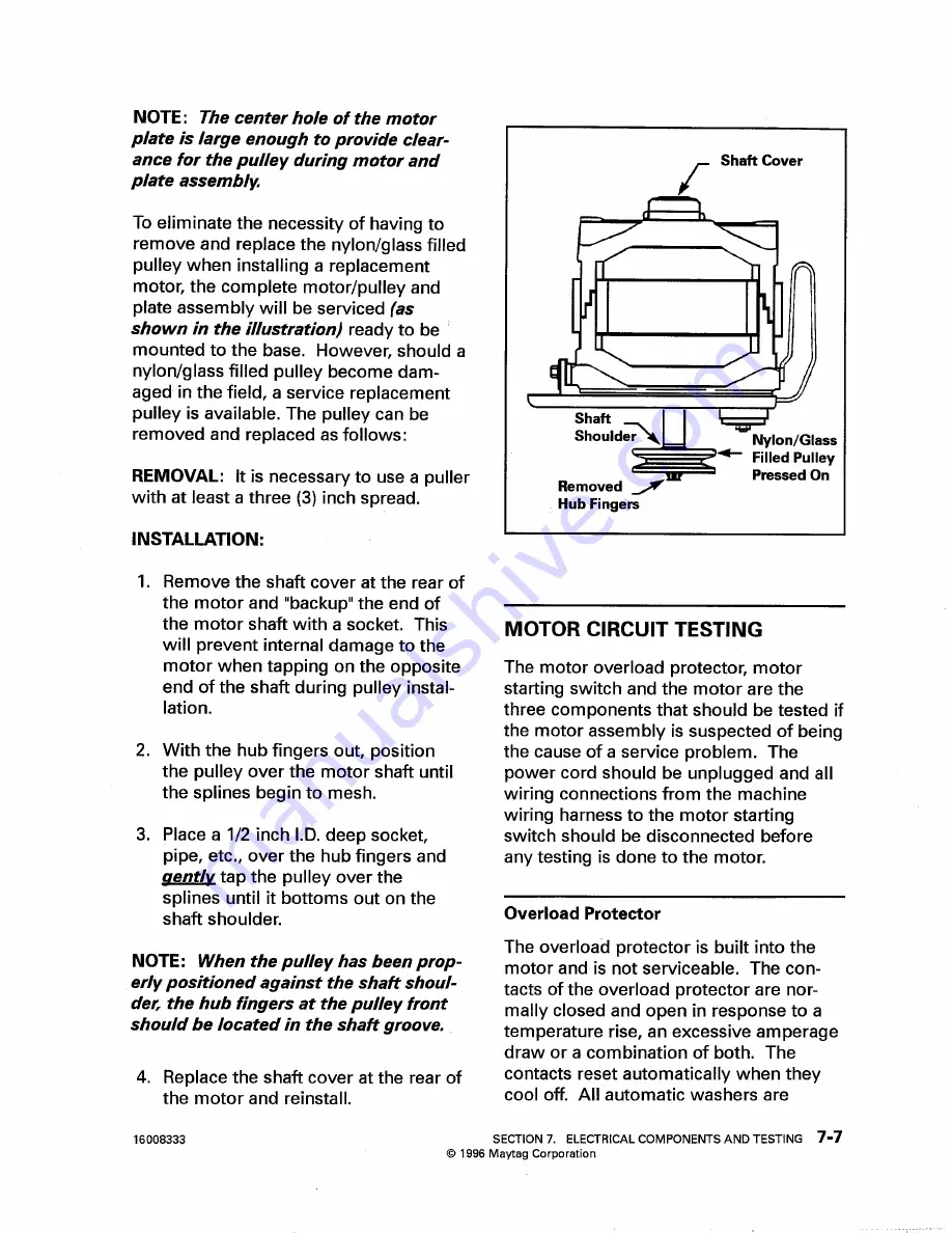 Maytag PAV1000AW Service Manual Download Page 65