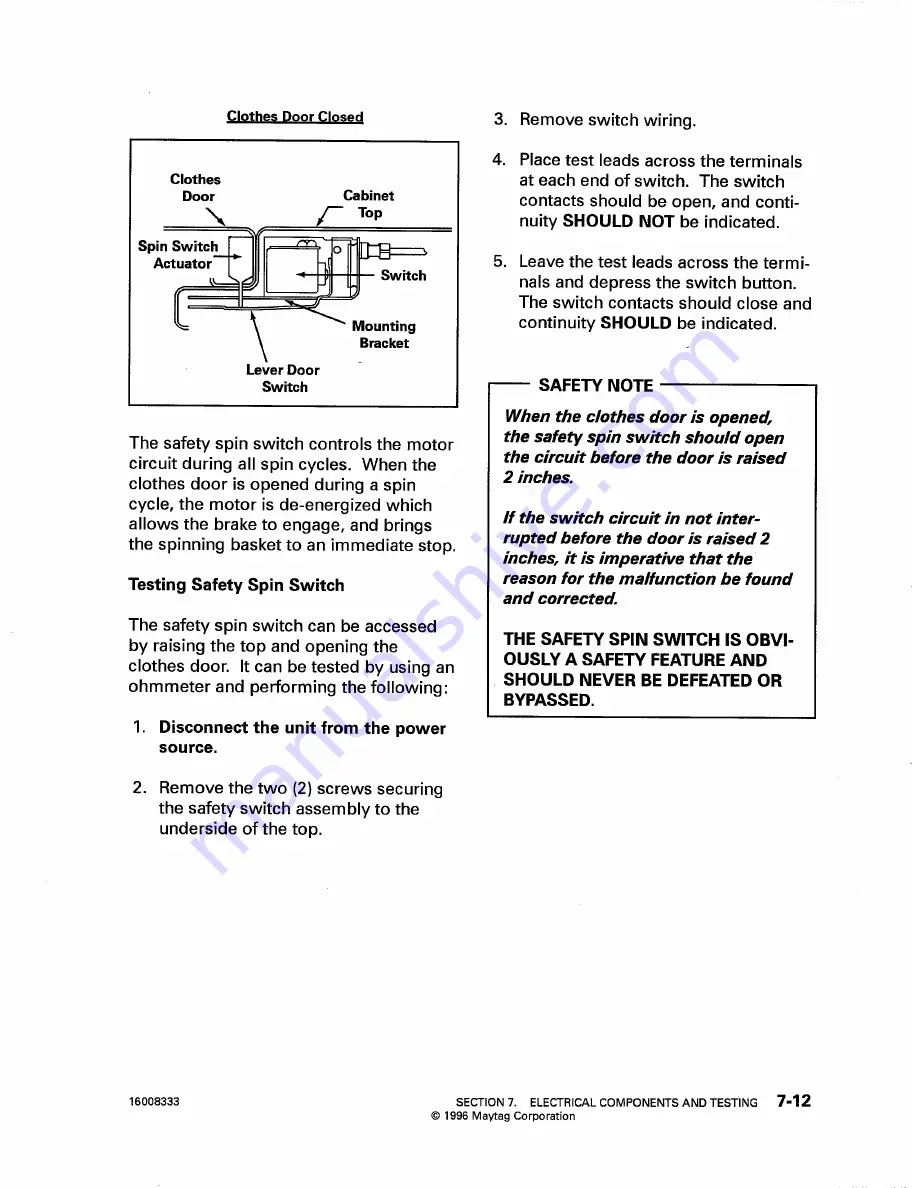 Maytag PAV1000AW Service Manual Download Page 70