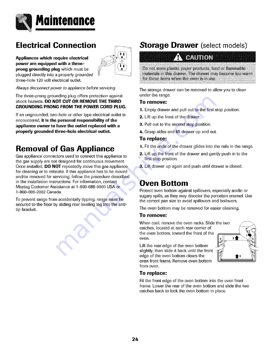 Maytag Perfoma MGR4451ADQ Use & Care Manual Download Page 25