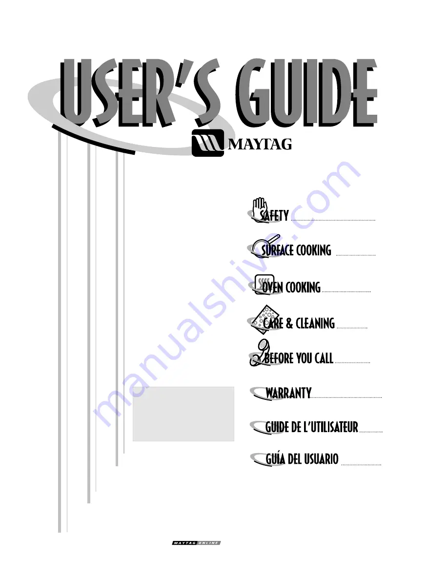 Maytag Perfoma RS-1 User Manual Download Page 1