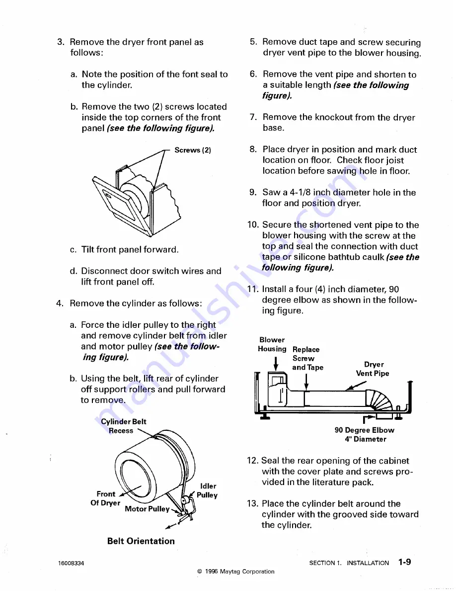 Maytag Performa DLE231 Service Manual Download Page 21