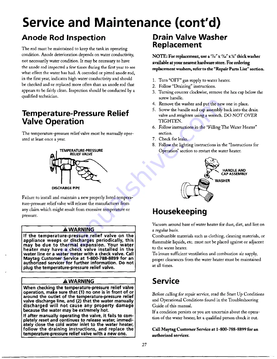 Maytag performa User Manual Download Page 27