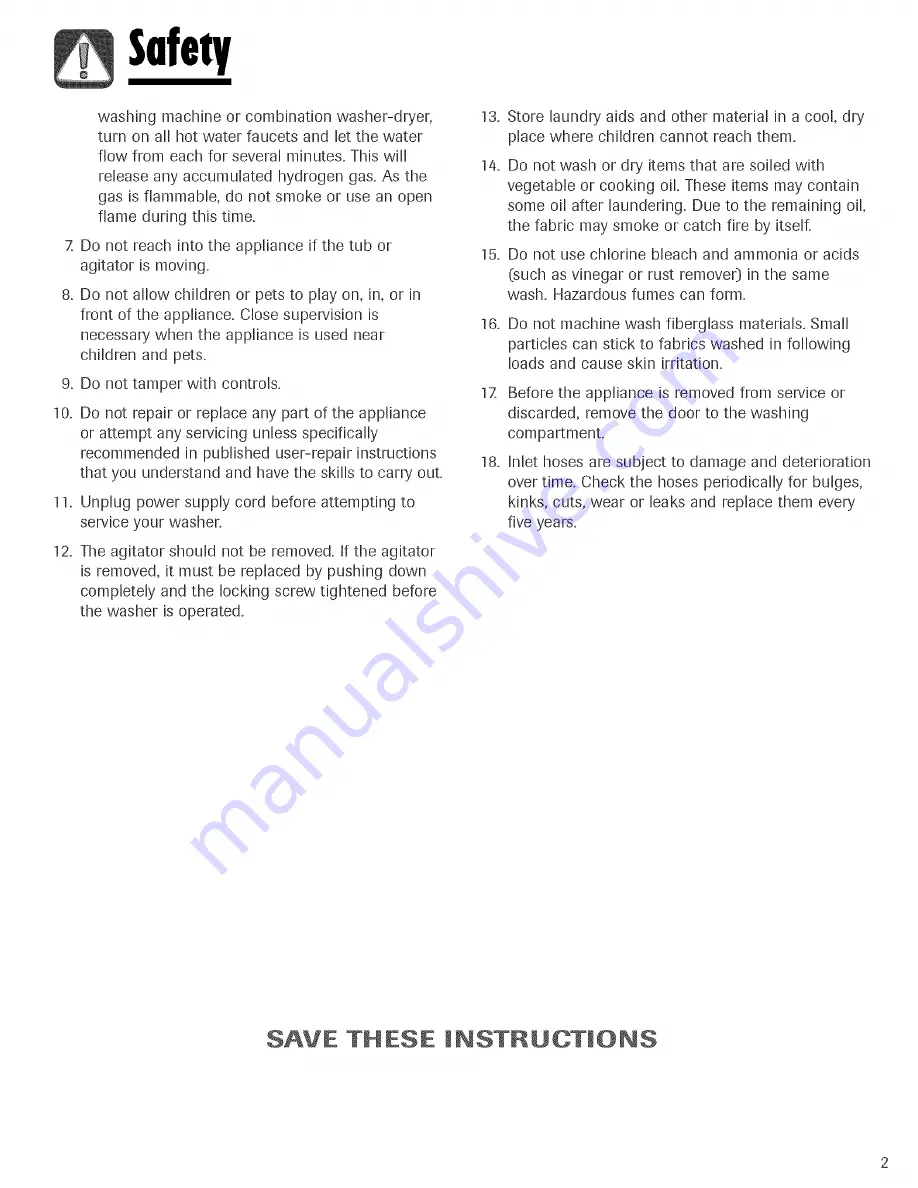 Maytag SAV4655EWQ Use & Care Manual Download Page 3