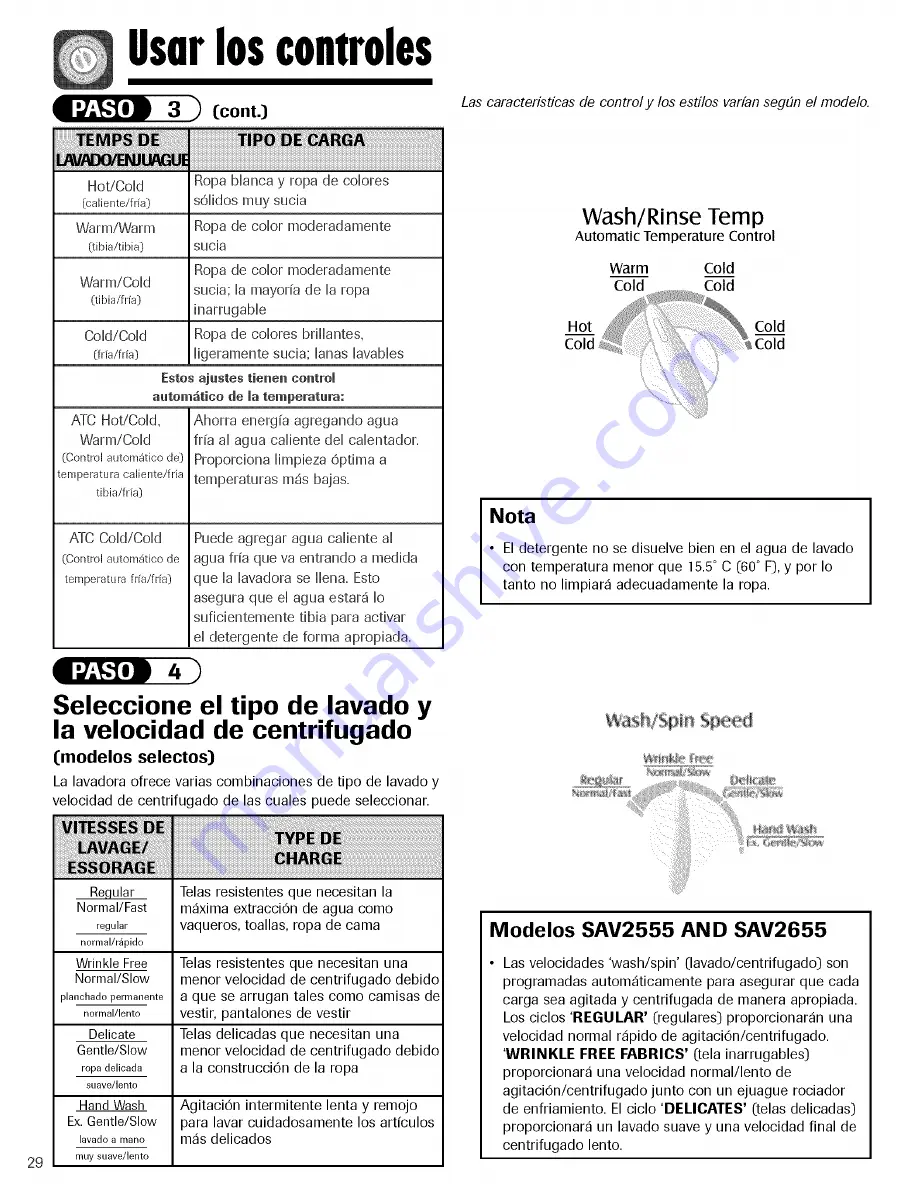 Maytag SAV4655EWQ Use & Care Manual Download Page 30