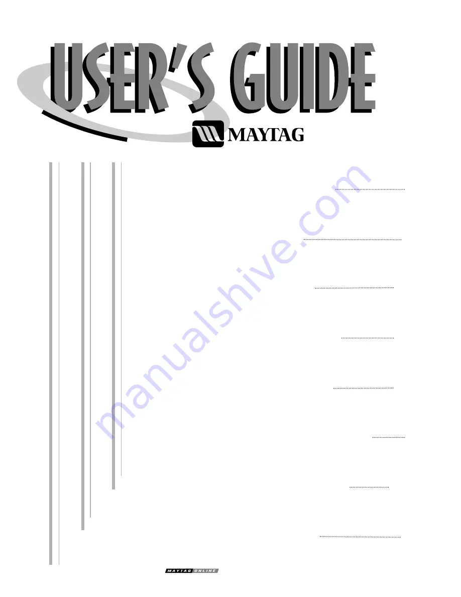 Maytag SAV5600 User Manual Download Page 1