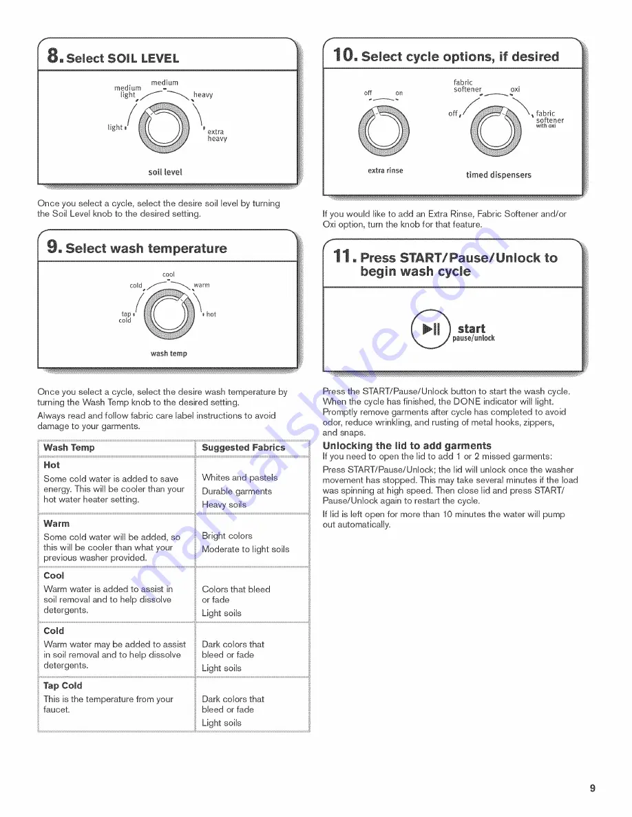 Maytag W10560157C Use And Care Manual Download Page 9