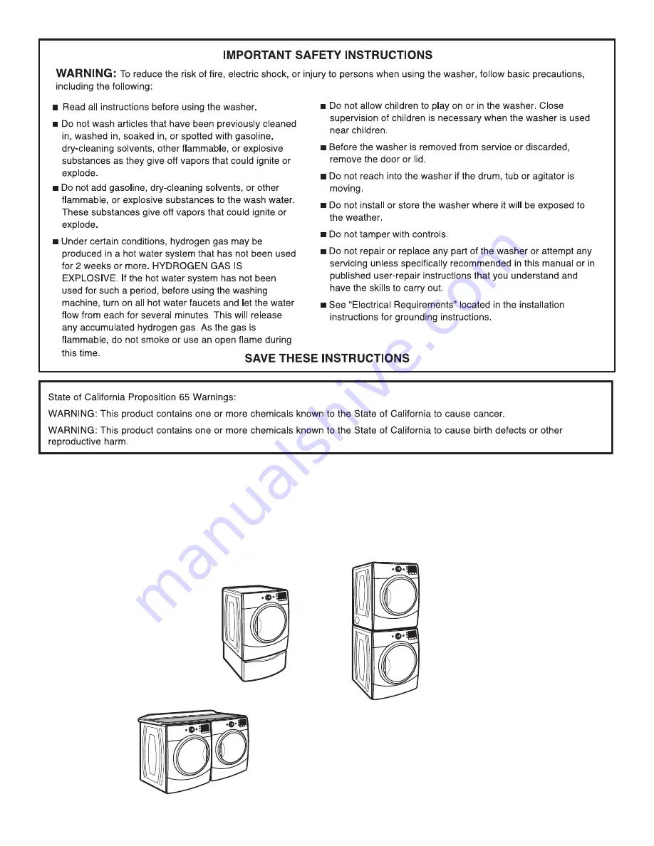 Maytag YMHWE201 Series Скачать руководство пользователя страница 3