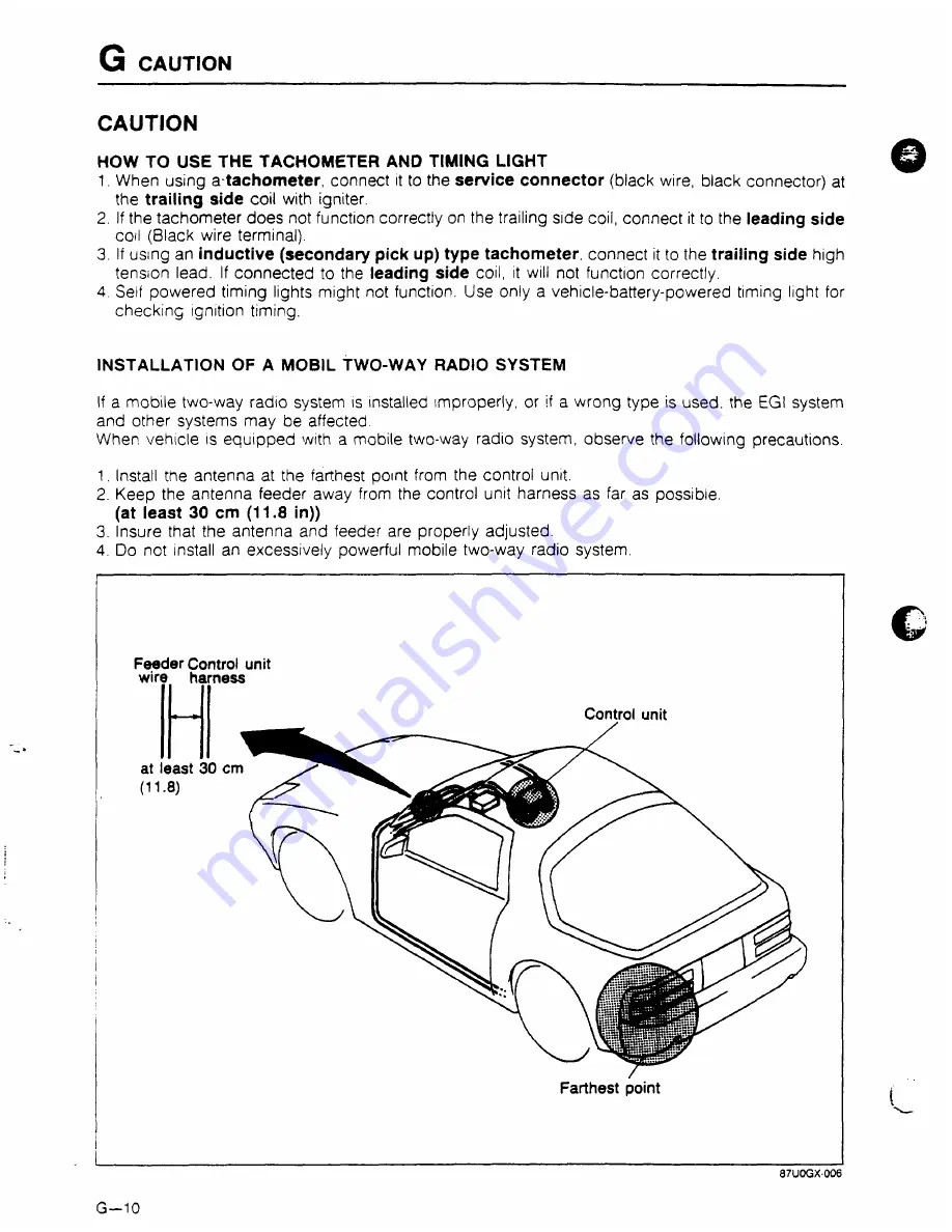 Mazda 1988 RX-7 Скачать руководство пользователя страница 11