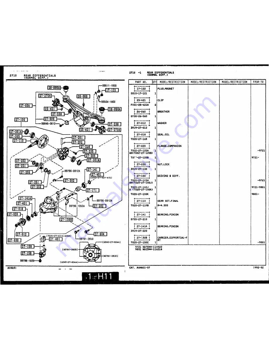 Mazda 1990 MX-5 Workshop Manual Download Page 1008