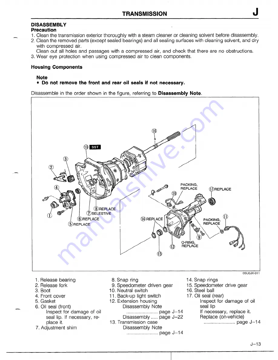 Mazda 1990 MX-5 Workshop Manual Download Page 345