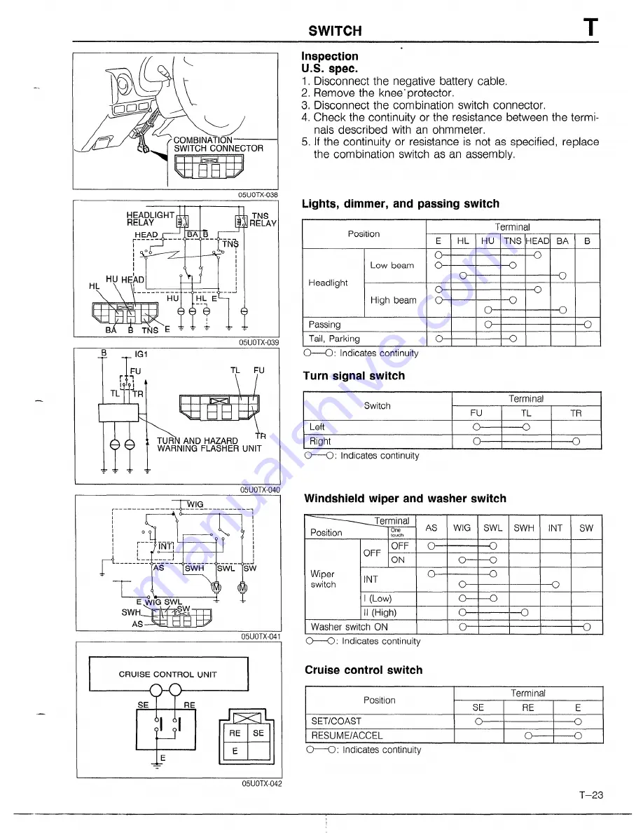 Mazda 1990 MX-5 Workshop Manual Download Page 605