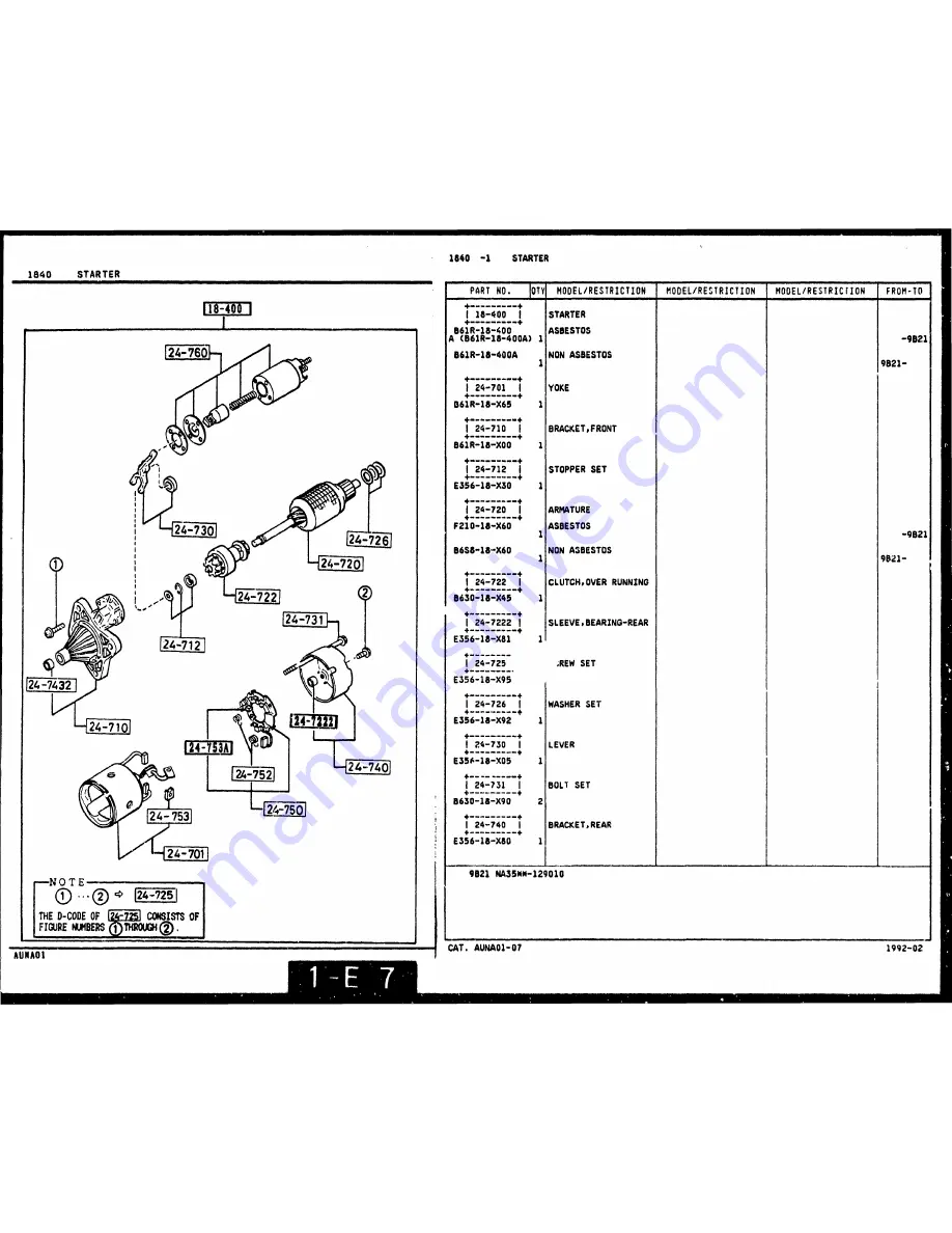 Mazda 1990 MX-5 Workshop Manual Download Page 958