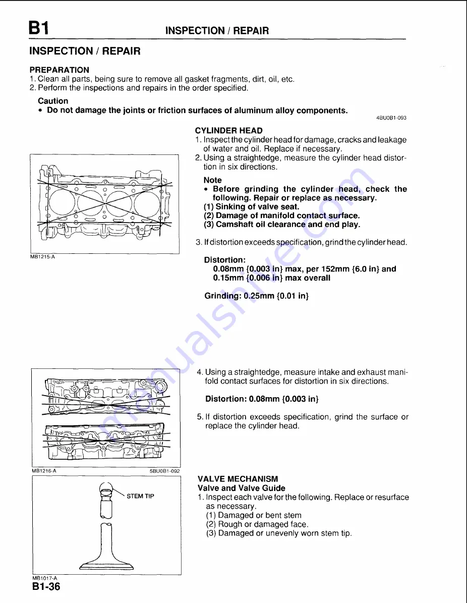 Mazda B-Series 1997 Workshop Manual Download Page 95