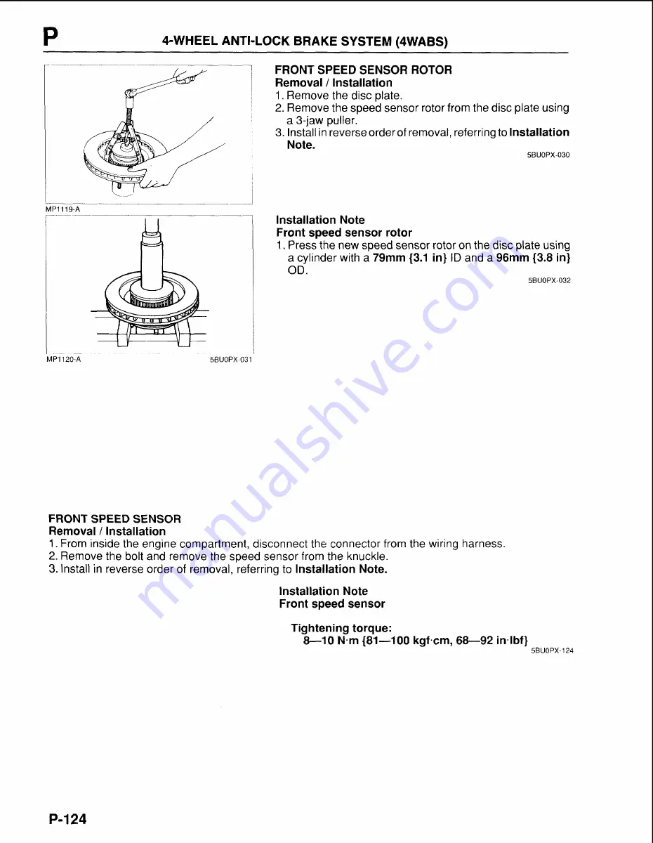 Mazda B-Series 1997 Workshop Manual Download Page 1250