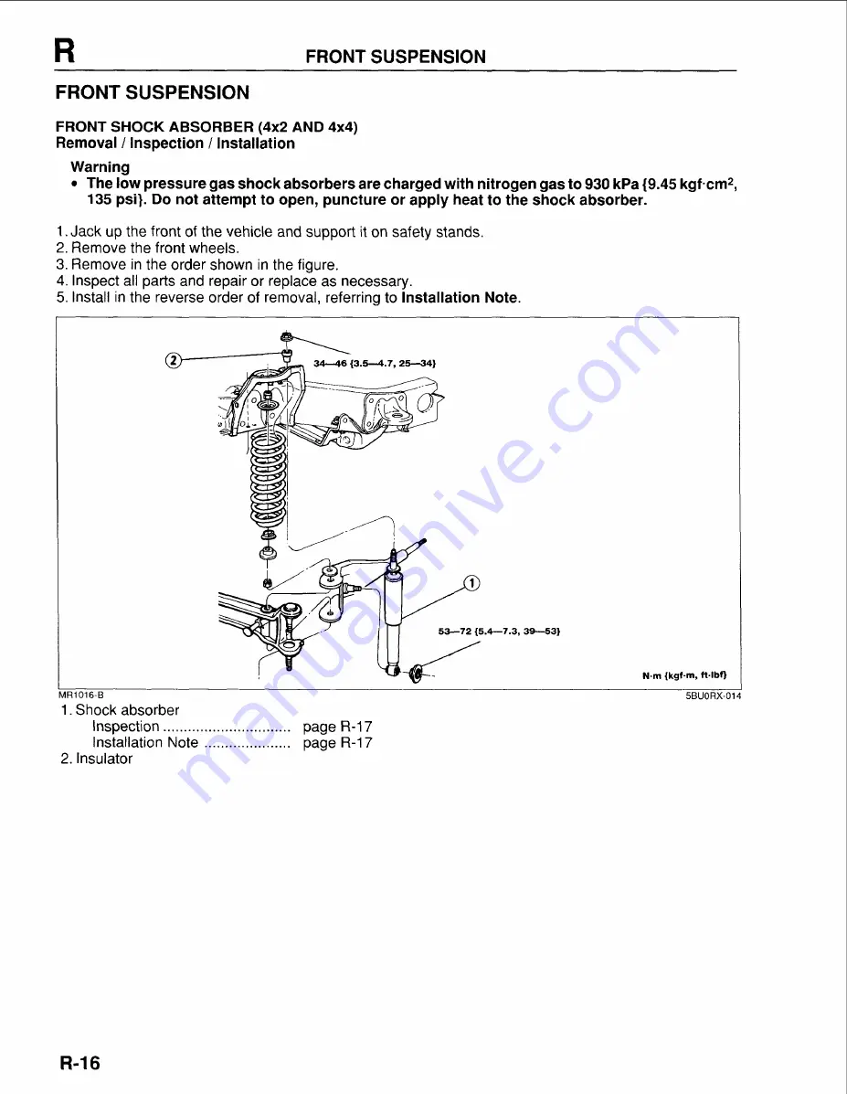 Mazda B-Series 1997 Workshop Manual Download Page 1272