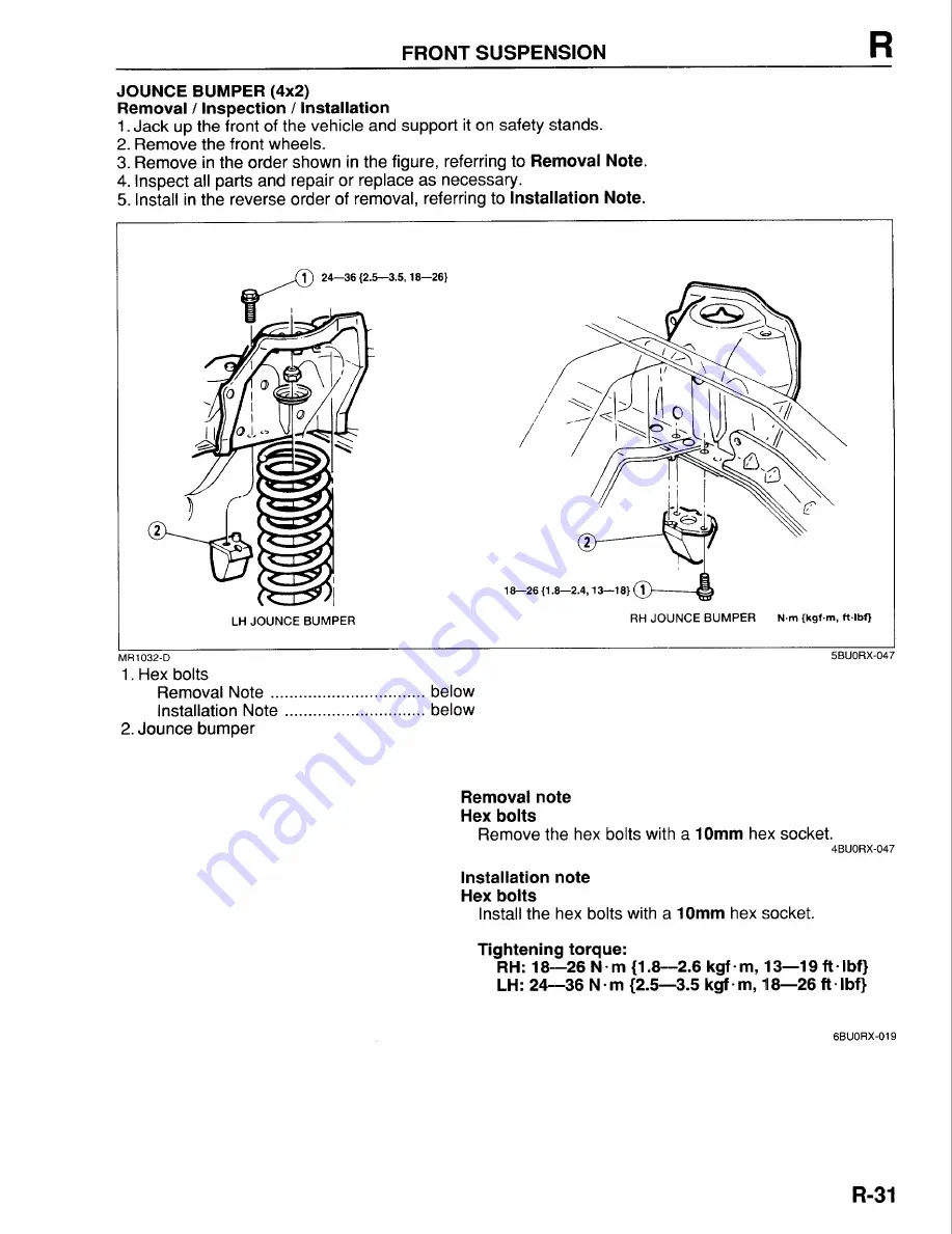 Mazda B-Series 1997 Workshop Manual Download Page 1287