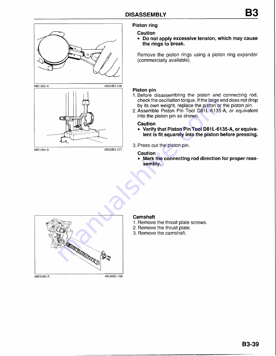 Mazda B-Series 1997 Workshop Manual Download Page 237