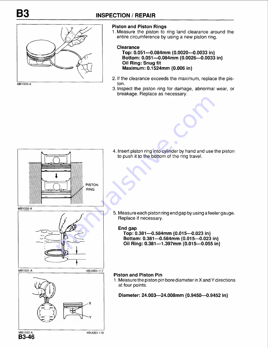 Mazda B-Series 1997 Workshop Manual Download Page 244