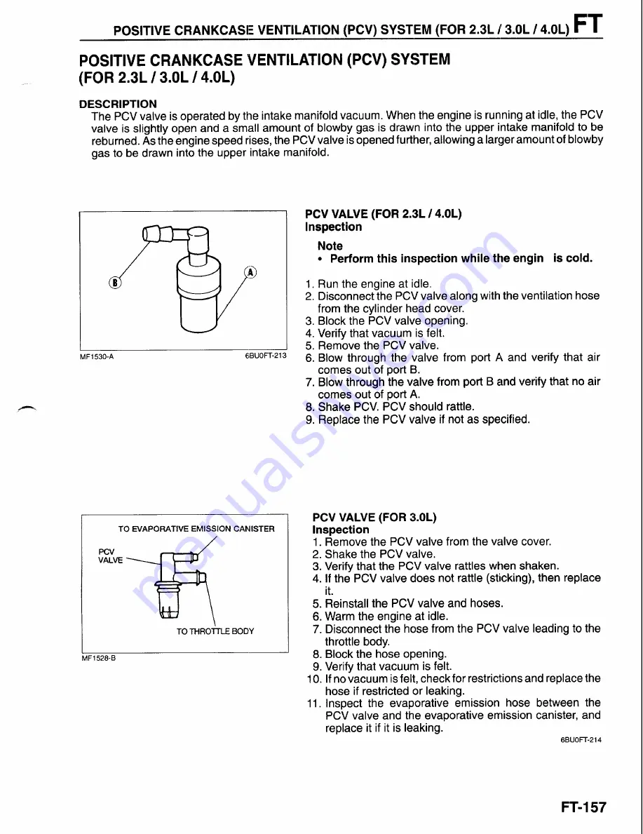 Mazda B-Series 1997 Workshop Manual Download Page 502