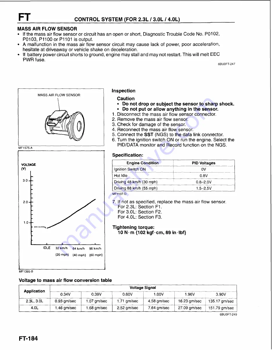 Mazda B-Series 1997 Workshop Manual Download Page 529