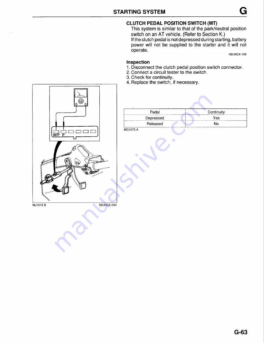 Mazda B-Series 1997 Workshop Manual Download Page 641