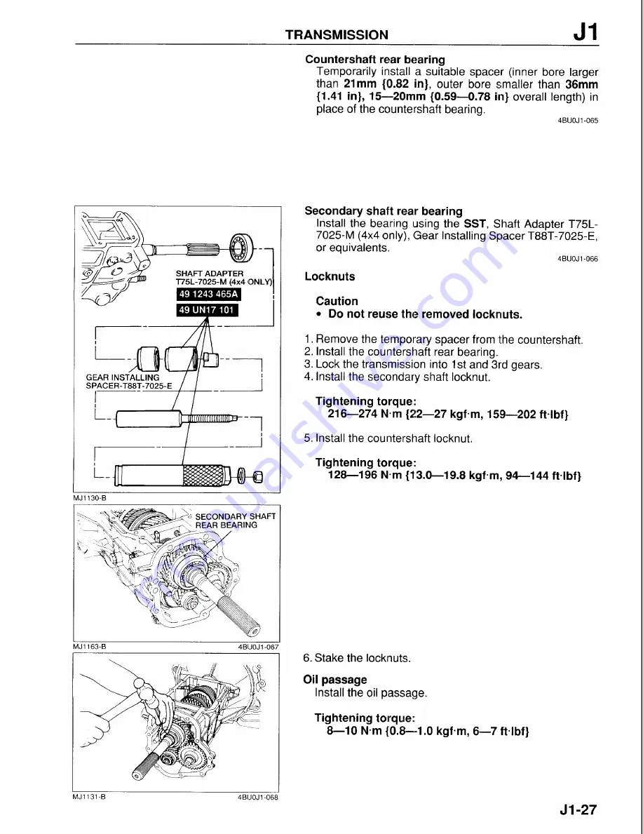 Mazda B-Series 1997 Workshop Manual Download Page 684