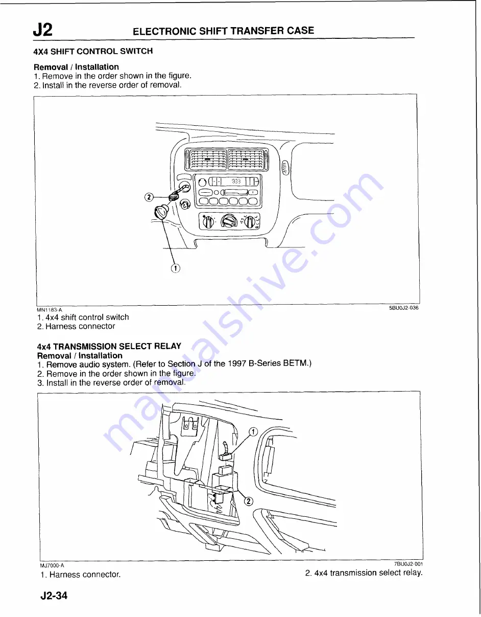 Mazda B-Series 1997 Workshop Manual Download Page 714