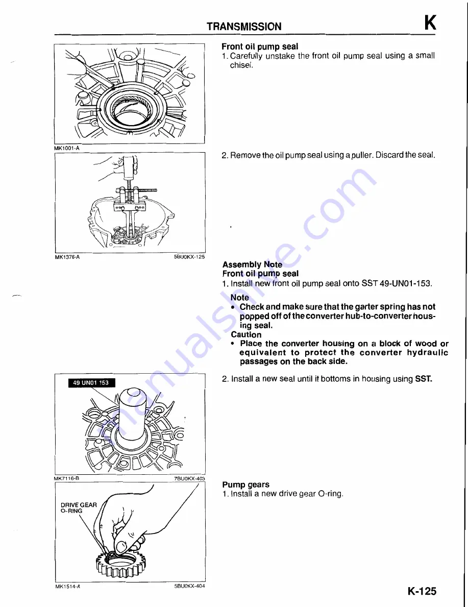 Mazda B-Series 1997 Workshop Manual Download Page 870