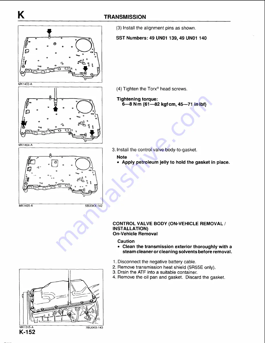 Mazda B-Series 1997 Workshop Manual Download Page 897