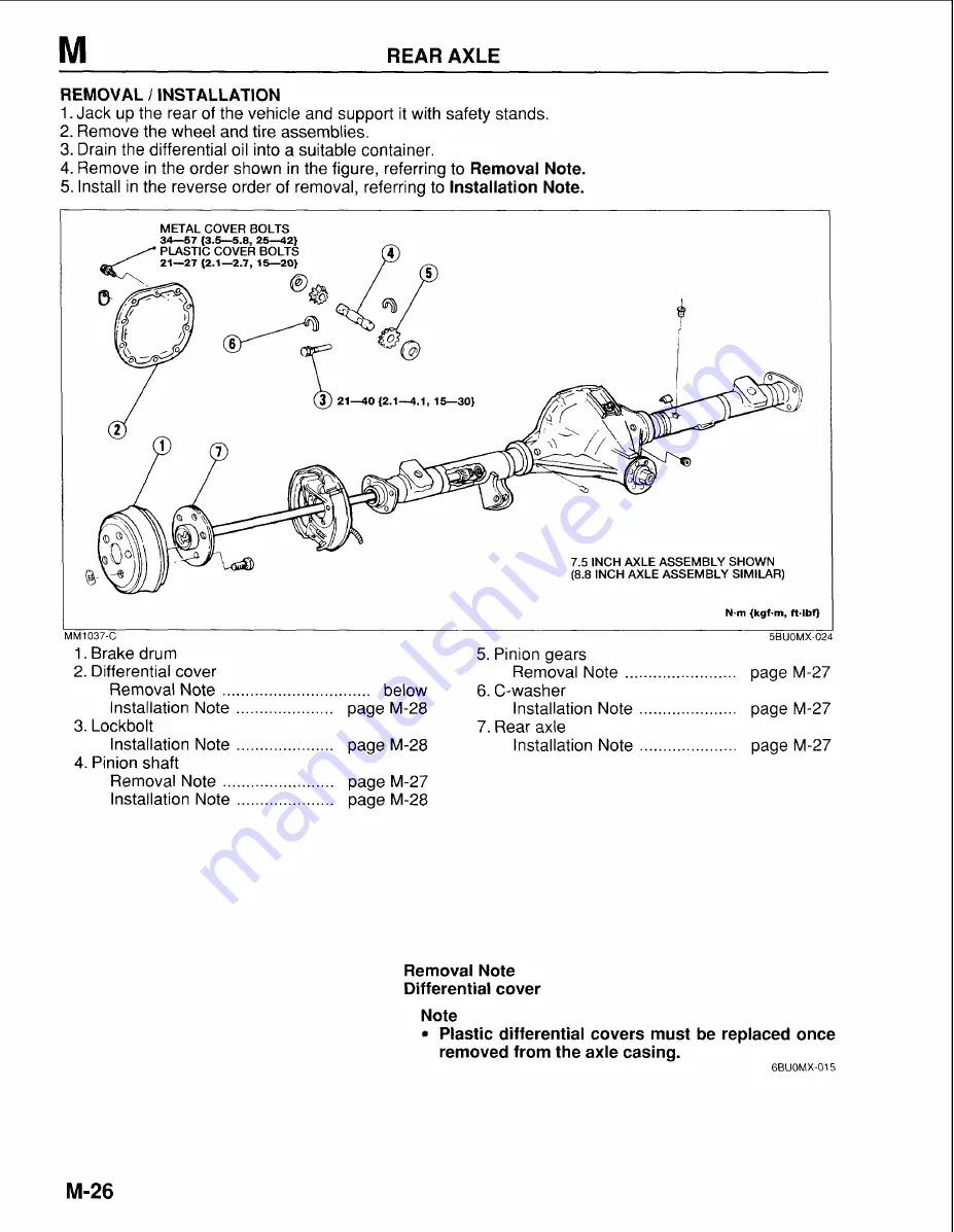 Mazda B-Series 1997 Workshop Manual Download Page 999