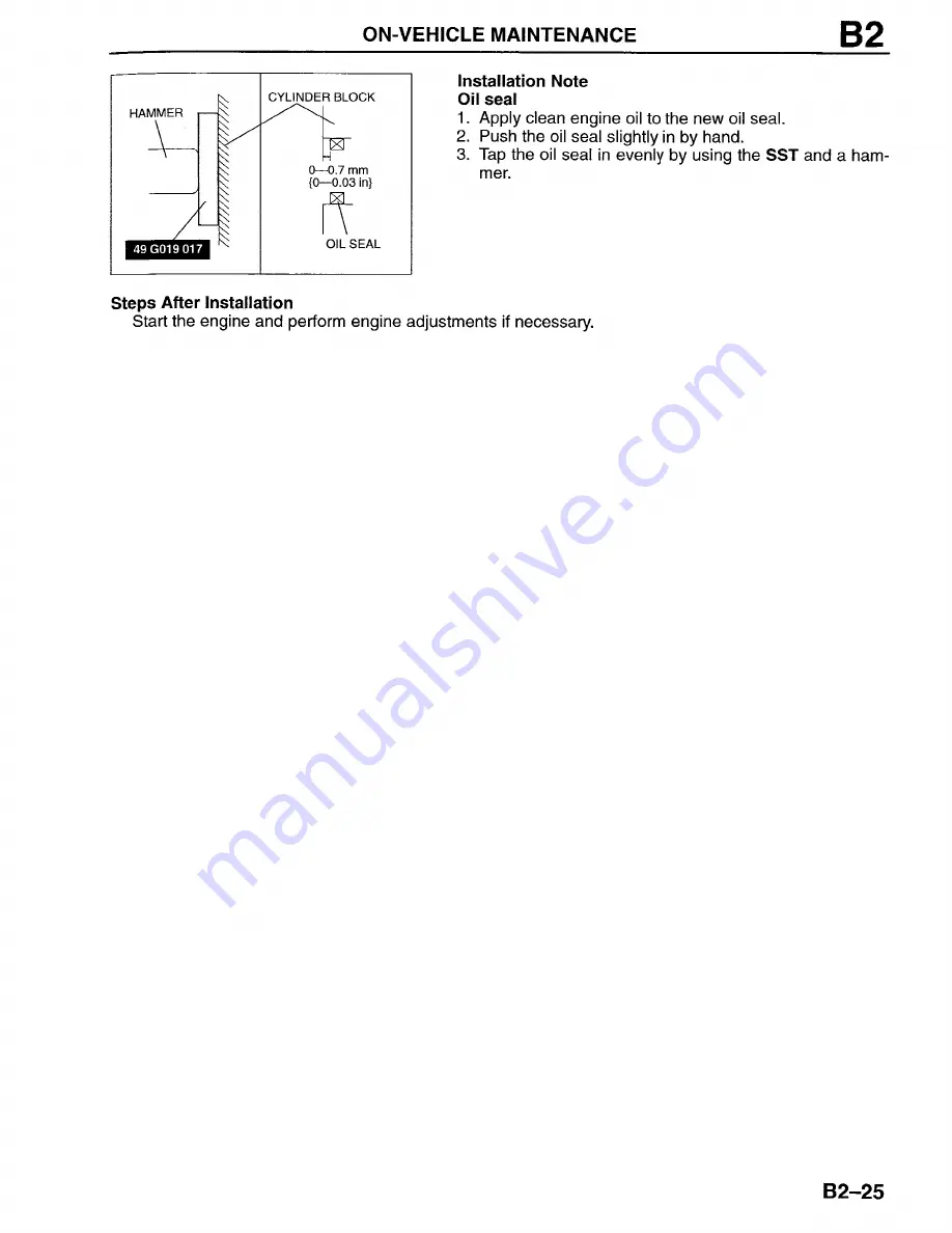 Mazda Millenia 1996 Workshop Manual Download Page 87