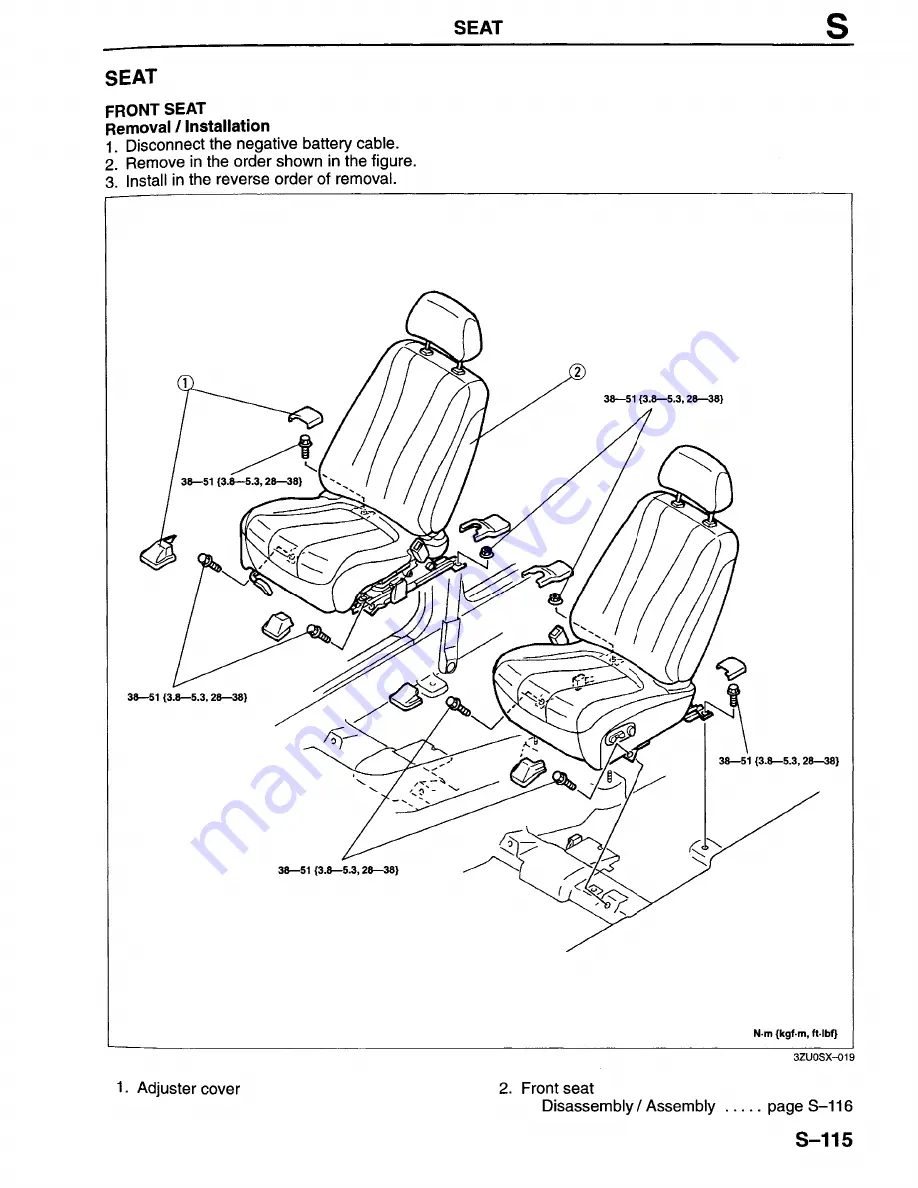 Mazda Millenia 1996 Workshop Manual Download Page 1012