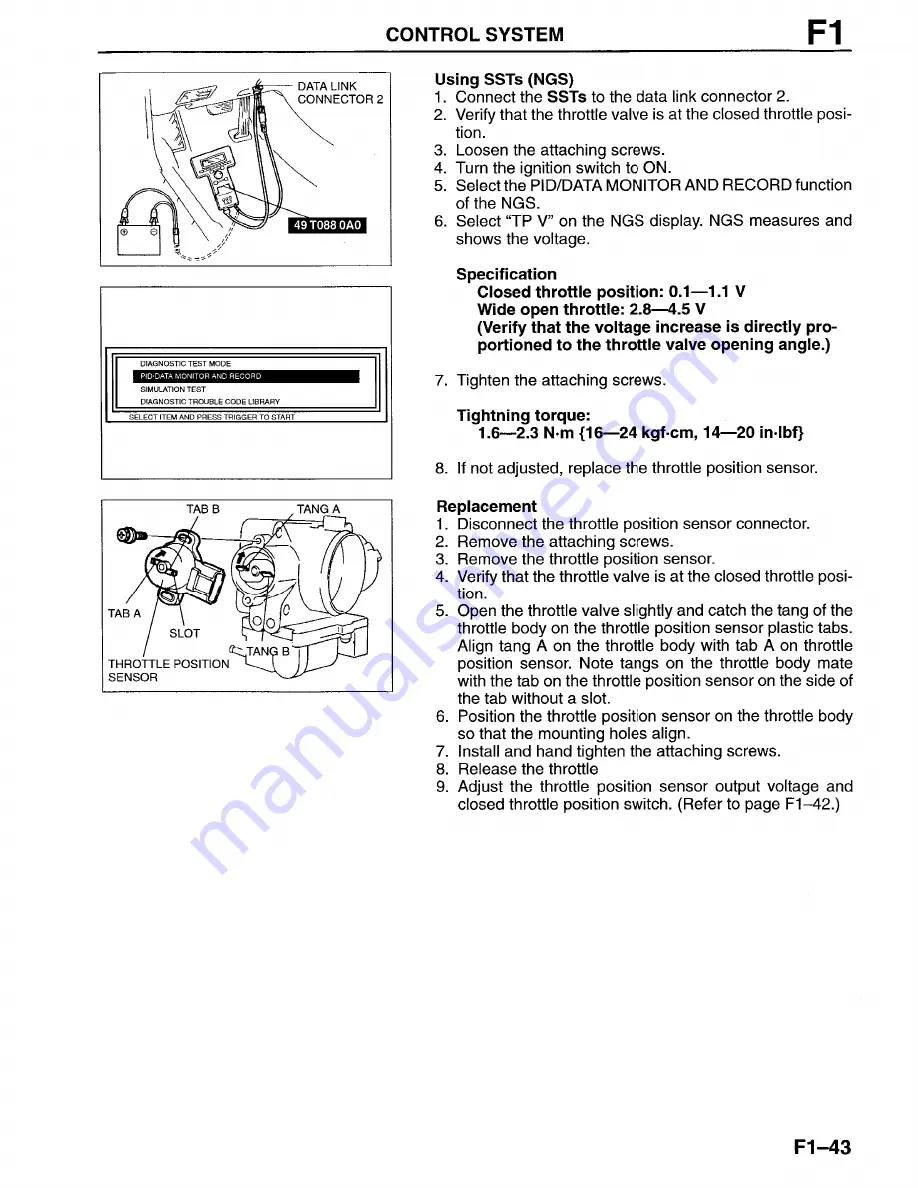 Mazda Millenia 1996 Workshop Manual Download Page 160