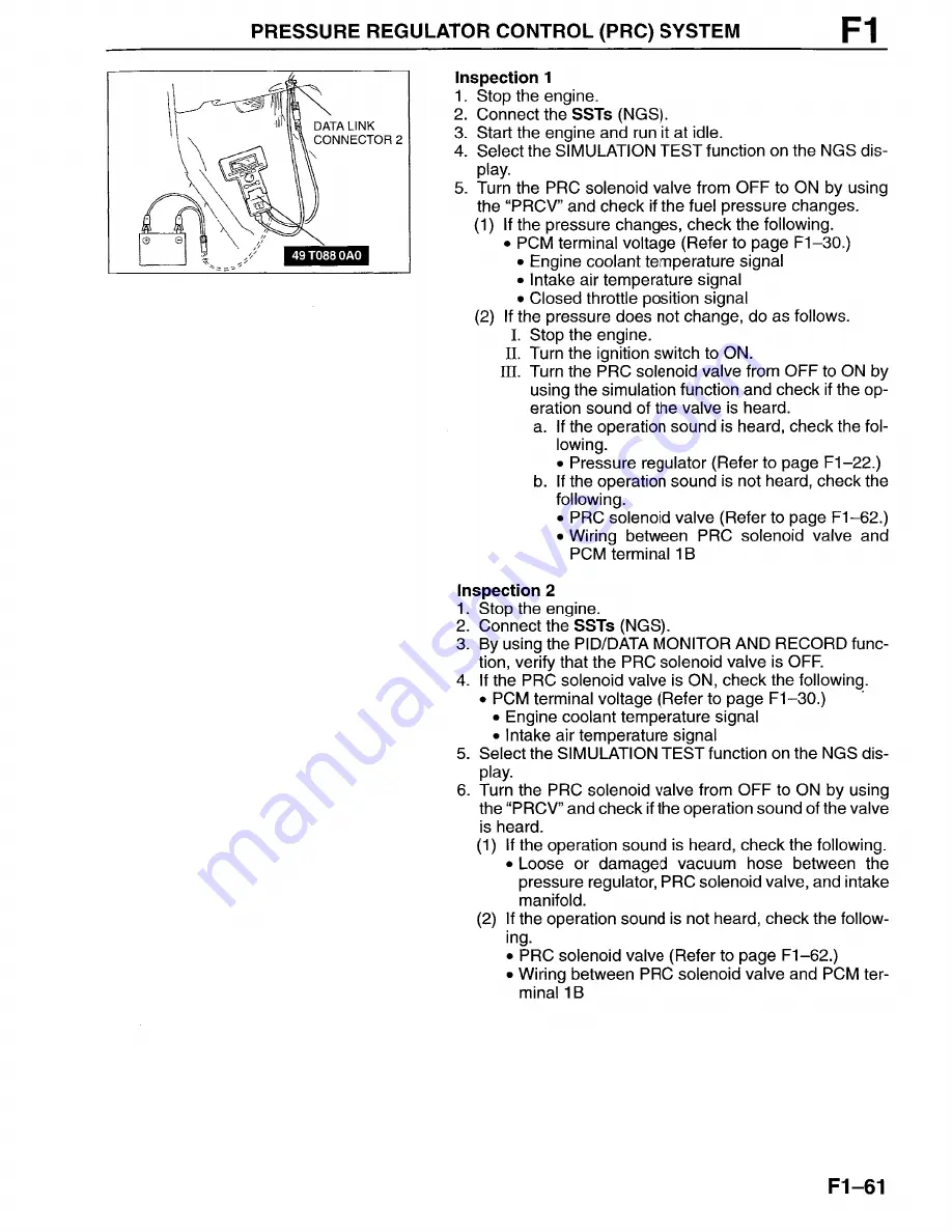 Mazda Millenia 1996 Workshop Manual Download Page 178