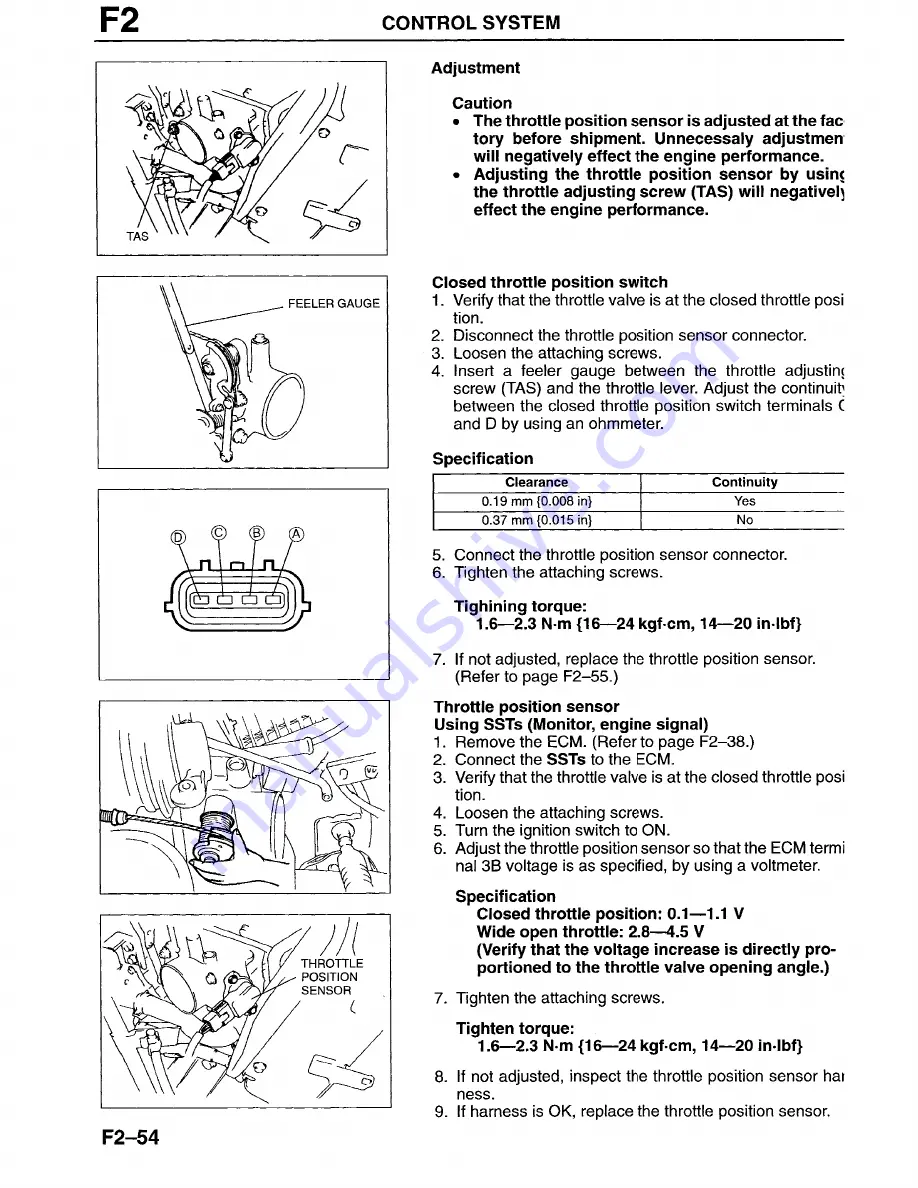 Mazda Millenia 1996 Workshop Manual Download Page 338