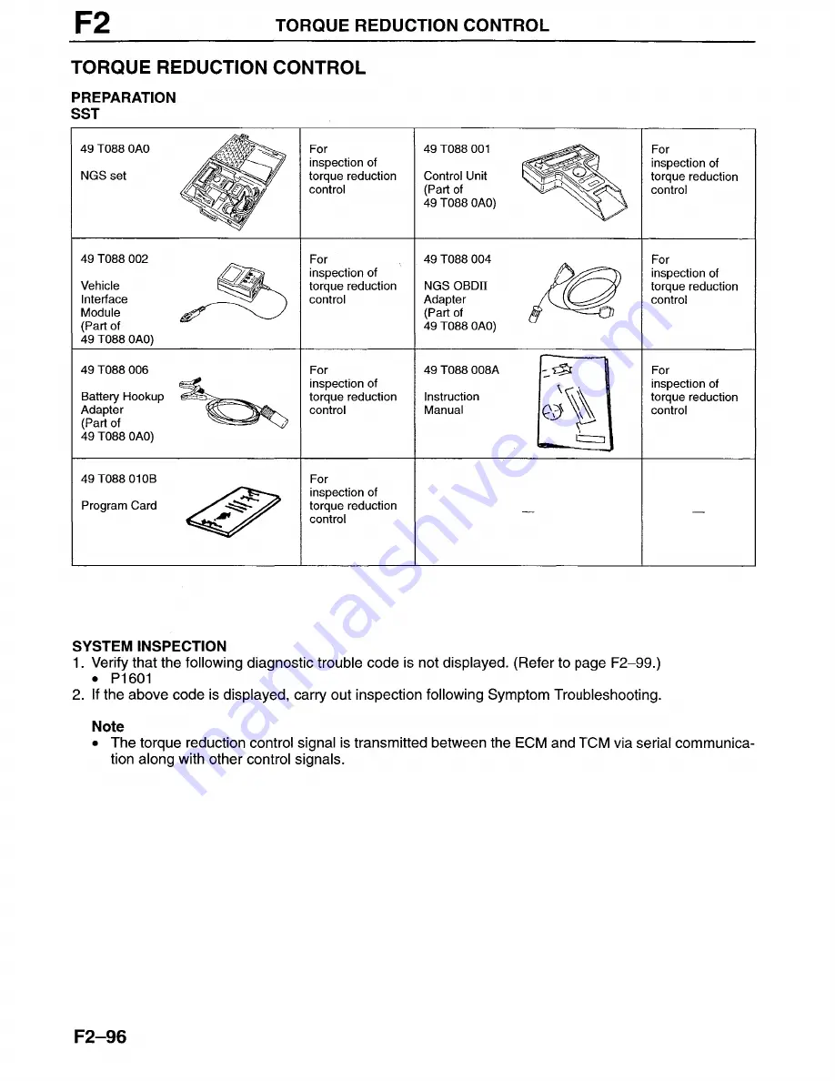 Mazda Millenia 1996 Workshop Manual Download Page 380