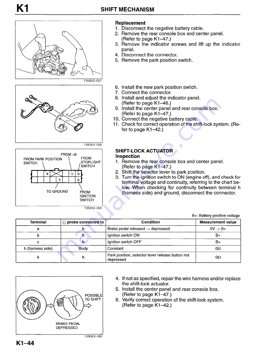 Mazda Millenia 1996 Workshop Manual Download Page 553