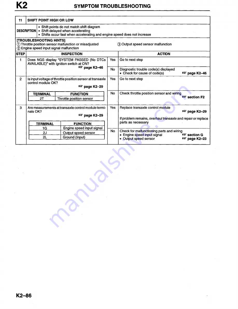 Mazda Millenia 1996 Workshop Manual Download Page 706