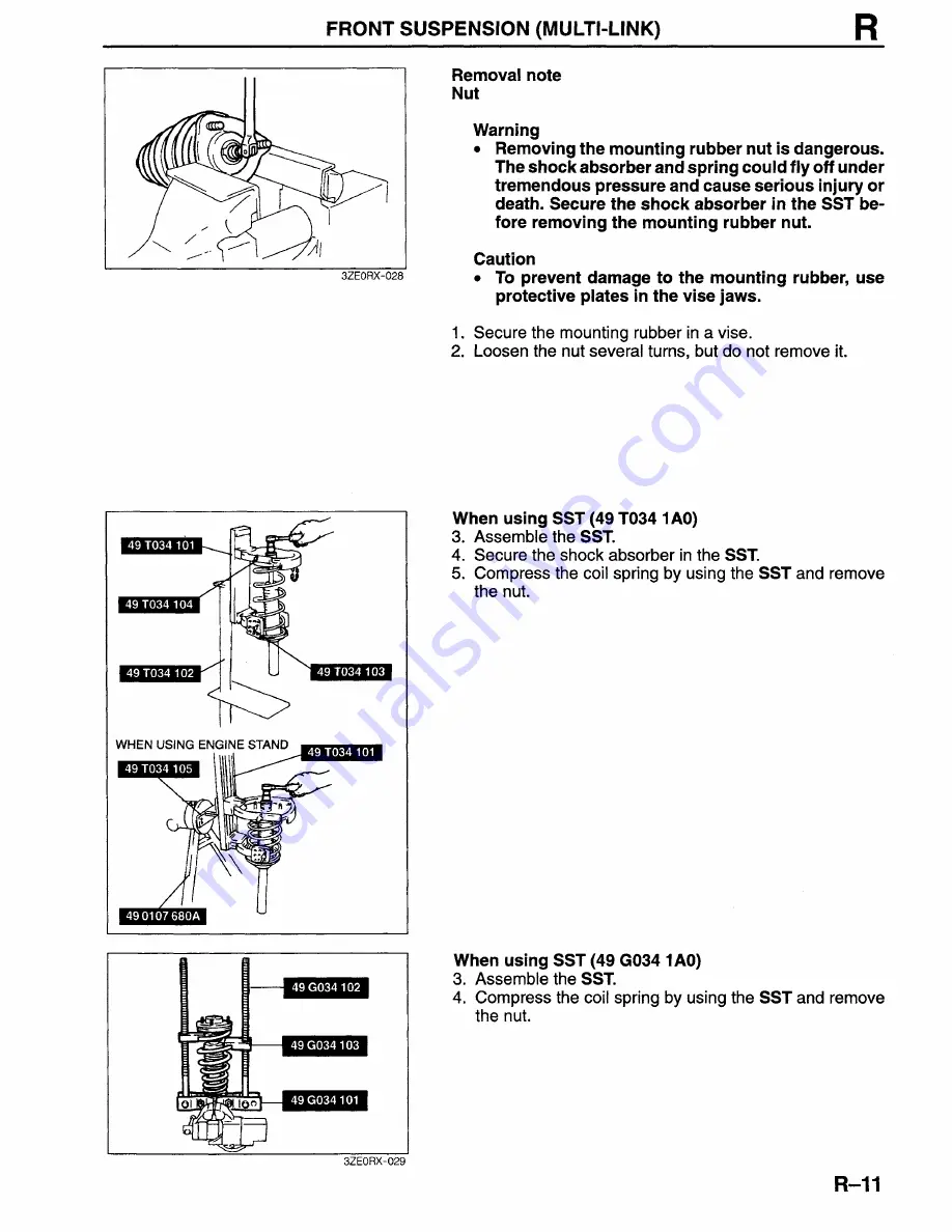 Mazda Millenia 1996 Workshop Manual Download Page 865