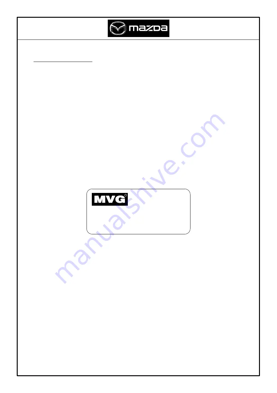 Mazda MVG 4507 F Installation Instruction Download Page 37